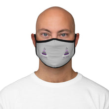 Load image into Gallery viewer, Fitted Polyester Face Mask Smaller Logo only with Grey Background