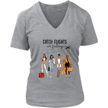 Load image into Gallery viewer, Catching Flights Not Feelings | Travel T-Shirt | Travel the World | Gifts for Her | Girls Trip