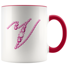 Load image into Gallery viewer, Initial V | Monogram Coffee Mug | Custom Letter Mug | Bling Style | Initial Letter Cup