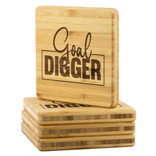 Load image into Gallery viewer, Goal Digger Bamboo Coasters