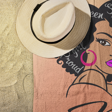 Load image into Gallery viewer, Black Girl Magic Beach Towel | Salt Life | Travel Gifts | Girls Trip Travel | Afro Girl