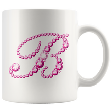 Load image into Gallery viewer, Initial B - Monogram Coffee Mug - Custom Letter Mug - Bling Style Initial Letter Cup