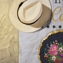 Load image into Gallery viewer, Drippin In Melanin Afro Girl Beach Towel | Salt Life | Summertime | Travel Gifts | Gifts for Her