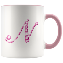 Load image into Gallery viewer, Initial N | Monogram Coffee Mug | Custom Letter Mug | Bling Style | Initial Letter Cup