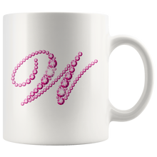 Load image into Gallery viewer, Initial W | Monogram Coffee Mug | Custom Letter Mug | Bling Style | Initial Letter Cup