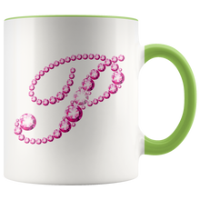 Load image into Gallery viewer, Initial P | Monogram Coffee Mug | Custom Letter Mug | Bling Style | Initial Letter Cup