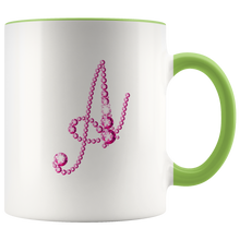 Load image into Gallery viewer, Initial A - Monogram Coffee Mug - Custom Letter Mug - Bling Style Initial Letter Cup