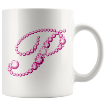 Load image into Gallery viewer, Initial P | Monogram Coffee Mug | Custom Letter Mug | Bling Style | Initial Letter Cup
