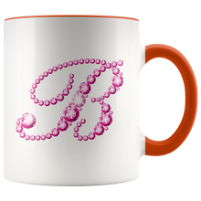 Load image into Gallery viewer, Initial B - Monogram Coffee Mug - Custom Letter Mug - Bling Style Initial Letter Cup