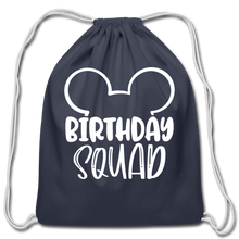 Load image into Gallery viewer, Disney's Birthday Squad Cotton Drawstring Bag - navy