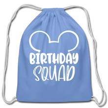 Load image into Gallery viewer, Disney's Birthday Squad Cotton Drawstring Bag - carolina blue