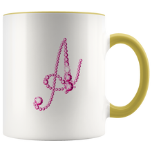 Load image into Gallery viewer, Initial A - Monogram Coffee Mug - Custom Letter Mug - Bling Style Initial Letter Cup