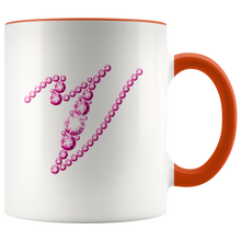 Load image into Gallery viewer, Initial V | Monogram Coffee Mug | Custom Letter Mug | Bling Style | Initial Letter Cup