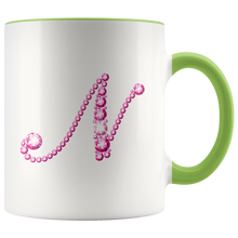Load image into Gallery viewer, Initial N | Monogram Coffee Mug | Custom Letter Mug | Bling Style | Initial Letter Cup