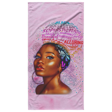 Load image into Gallery viewer, Sophisticated Beach Towel | Afro Girl Towel | Salt Life | Beach Gifts | Gifts for Her | Travel