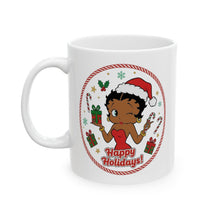 Load image into Gallery viewer, Betty Boop Design Mug, Cute Holiday Mug, Coffee Lover Gift, Christmas Mug, Christmas Gift, Kitchenware Gift, Cartoon Print Mug, Ceramic Mug
