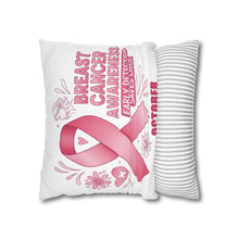 Load image into Gallery viewer, Breast Cancer Awareness Pillowcase, Cancer Survivor Gift, Christmas Throw Pillow Cover, Cancer Ribbon Design, Cancer Support Pillow Case
