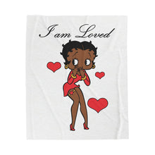 Load image into Gallery viewer, Velveteen Plush Blanket - I Am Loved Betty Boop Design, Custom Picture Blanket, Baby Blanket Gift, Gift for Betty Boop Fans, Personalized
