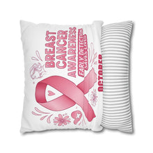 Load image into Gallery viewer, Breast Cancer Awareness Pillowcase, Cancer Survivor Gift, Christmas Throw Pillow Cover, Cancer Ribbon Design, Cancer Support Pillow Case

