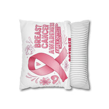 Load image into Gallery viewer, Breast Cancer Awareness Pillowcase, Cancer Survivor Gift, Christmas Throw Pillow Cover, Cancer Ribbon Design, Cancer Support Pillow Case
