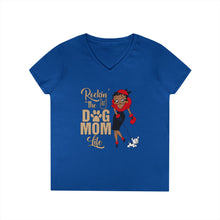 Load image into Gallery viewer, Rocking The Dog Mom Life Shirt, Mom Womens Vneck Tshirt, Betty Boop Design Tshirt, Dog Mom Shirt, Gift For Dog Lover Shirt, Mothers Day Gift
