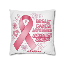 Load image into Gallery viewer, Breast Cancer Awareness Pillowcase, Cancer Survivor Gift, Christmas Throw Pillow Cover, Cancer Ribbon Design, Cancer Support Pillow Case
