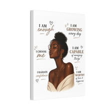 Load image into Gallery viewer, Aesthetic Black Girl Wall Art Decor, Positive Affirmation Home Decor, I Am Enough Black Woman Portrait Motivational Wall Art Birthday Gift

