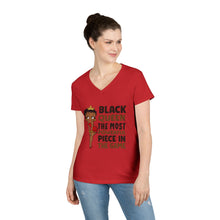 Load image into Gallery viewer, Betty Boop Vneck T-Shirt, Black Girl Shirt, Black Queen Shirt, Cute Betty Boop Tee, Women&#39;s Vneck Shirt, Birthday Gift, Black Art Prints,
