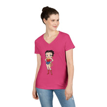 Load image into Gallery viewer, Betty Boop Shirt, Cartoon Womens Vneck, Super Hero Shirt, Wonder Woman Shirt, Christmas Gift For Her, Betty Boop Design Shirt For Holiday
