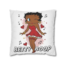 Load image into Gallery viewer, Betty Boop Pillowcase, Music Lover Gift, Cartoon Home Decor Throw Pillow, Christmas Cusion Cover, Living Room Accent, Spun Polyester Square
