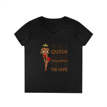 Load image into Gallery viewer, Betty Boop Vneck T-Shirt, Black Girl Shirt, Black Queen Shirt, Cute Betty Boop Tee, Women&#39;s Vneck Shirt, Birthday Gift, Black Art Prints,
