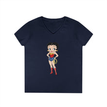 Load image into Gallery viewer, Betty Boop Shirt, Cartoon Womens Vneck, Super Hero Shirt, Wonder Woman Shirt, Christmas Gift For Her, Betty Boop Design Shirt For Holiday
