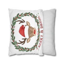 Load image into Gallery viewer, Christmas Theme Pillowcase, Christmas Design Pillow Cover, Christmas Deer, Home Decor Christmas Gift, Cute Living Room Christmas Accent

