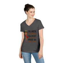 Load image into Gallery viewer, Betty Boop Vneck T-Shirt, Black Girl Shirt, Black Queen Shirt, Cute Betty Boop Tee, Women&#39;s Vneck Shirt, Birthday Gift, Black Art Prints,
