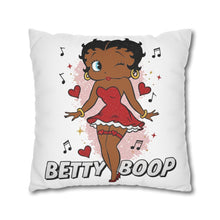 Load image into Gallery viewer, Betty Boop Pillowcase, Music Lover Gift, Cartoon Home Decor Throw Pillow, Christmas Cusion Cover, Living Room Accent, Spun Polyester Square
