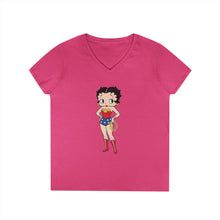 Load image into Gallery viewer, Betty Boop Shirt, Cartoon Womens Vneck, Super Hero Shirt, Wonder Woman Shirt, Christmas Gift For Her, Betty Boop Design Shirt For Holiday
