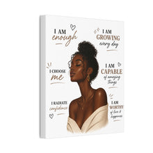 Load image into Gallery viewer, Aesthetic Black Girl Wall Art Decor, Positive Affirmation Home Decor, I Am Enough Black Woman Portrait Motivational Wall Art Birthday Gift
