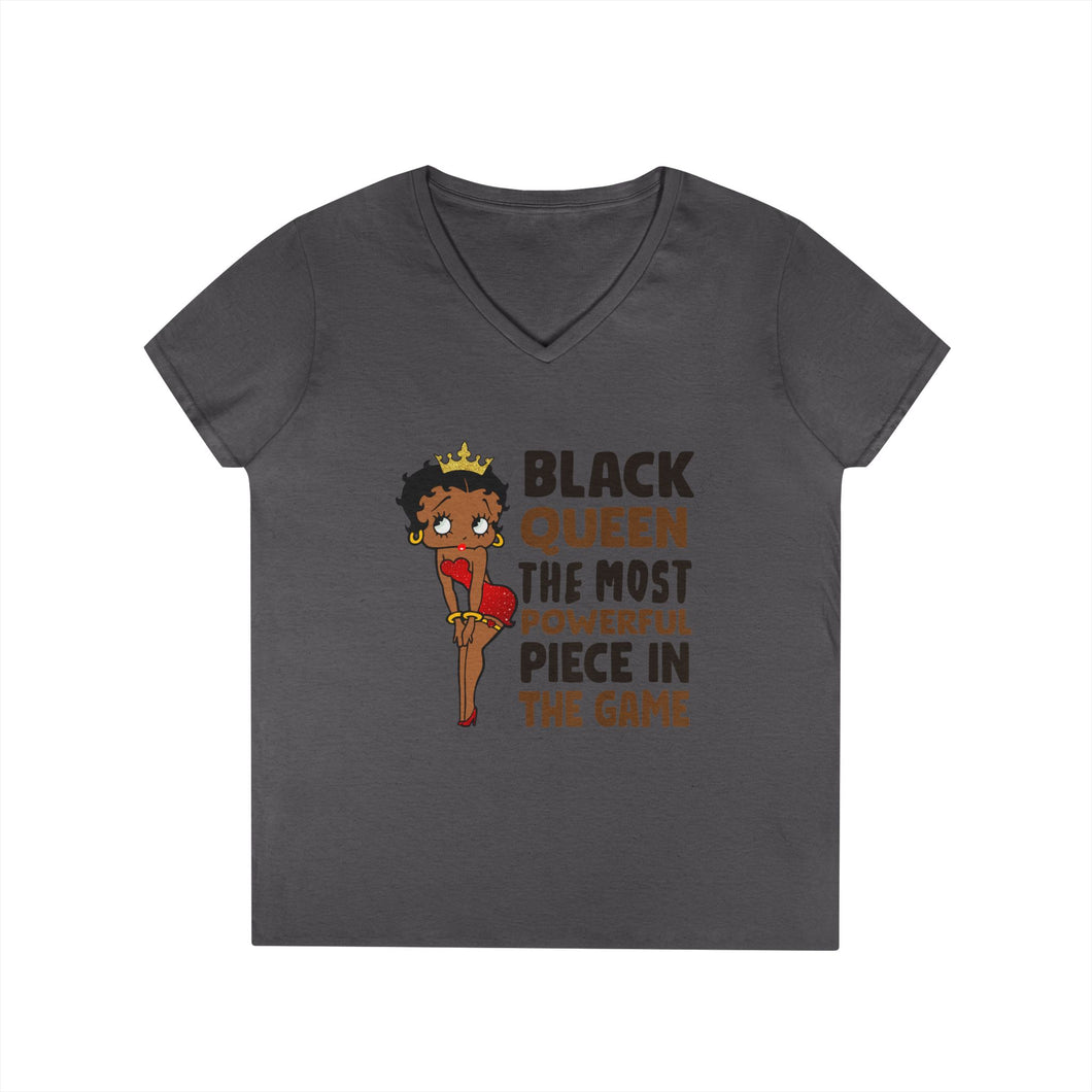Betty Boop Vneck T-Shirt, Black Girl Shirt, Black Queen Shirt, Cute Betty Boop Tee, Women's Vneck Shirt, Birthday Gift, Black Art Prints,