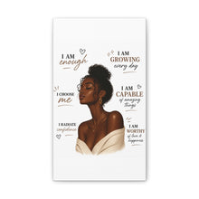 Load image into Gallery viewer, Aesthetic Black Girl Wall Art Decor, Positive Affirmation Home Decor, I Am Enough Black Woman Portrait Motivational Wall Art Birthday Gift
