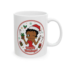 Load image into Gallery viewer, Betty Boop Design Mug, Cute Holiday Mug, Coffee Lover Gift, Christmas Mug, Christmas Gift, Kitchenware Gift, Cartoon Print Mug, Ceramic Mug
