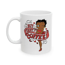 Load image into Gallery viewer, But First Coffee Mug, Betty Boop Mug, Ceramic Mug, Breakfast Mug, Coffee Lover Gift, Betty Boop Design, Holiday Gift For Her, Christmas Gift
