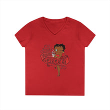Load image into Gallery viewer, But First Coffee Shirt, Betty Boop Shirt, Coffee Lover Shirt, Betty Boop Design Womens Vneck, Cute Christmas Shirt Gift For Holiday Season
