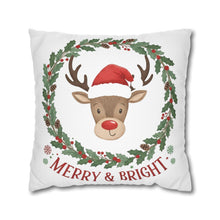 Load image into Gallery viewer, Christmas Theme Pillowcase, Christmas Design Pillow Cover, Christmas Deer, Home Decor Christmas Gift, Cute Living Room Christmas Accent
