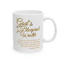 Load image into Gallery viewer, God's Blueprint Wealth Mug, Morning Coffee Mug,  Coffee Cup, Religious Print Mug, Spiritual Mug Bible Verse Mug, Trendy Christian Designs Christmas Gift
