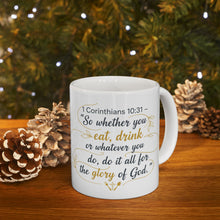 Load image into Gallery viewer, Bible Verse Scripture Quote Mug | 1 Corinthians Encouragement Ceramic Mug
