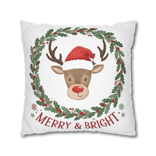 Load image into Gallery viewer, Christmas Theme Pillowcase, Christmas Design Pillow Cover, Christmas Deer, Home Decor Christmas Gift, Cute Living Room Christmas Accent

