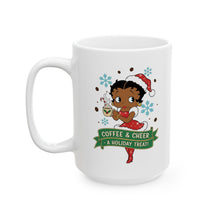 Load image into Gallery viewer, Betty Boop Design Mug, Holiday Mug, Coffee Lover Mug, Betty Boop Coffee Mug, Christmas Mug, Christmas Party Gift, Cartoon Print Ceramic Mug
