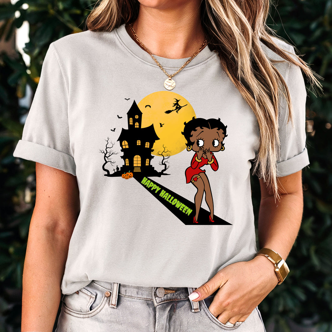Betty Boop Shirt, Cute Betty Boop Halloween Shirt, Spooky Season Shirt, Halloween Gift For Her Betty Boop Womens Shirt Funny Halloween Shirt