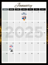 Load image into Gallery viewer, Betty Boop 2025 Calendar Printable, Cute Digital Calendar 2025, Wall Calendar PDF, Editable Calendar, Monthly Planner, Homeschool Planner
