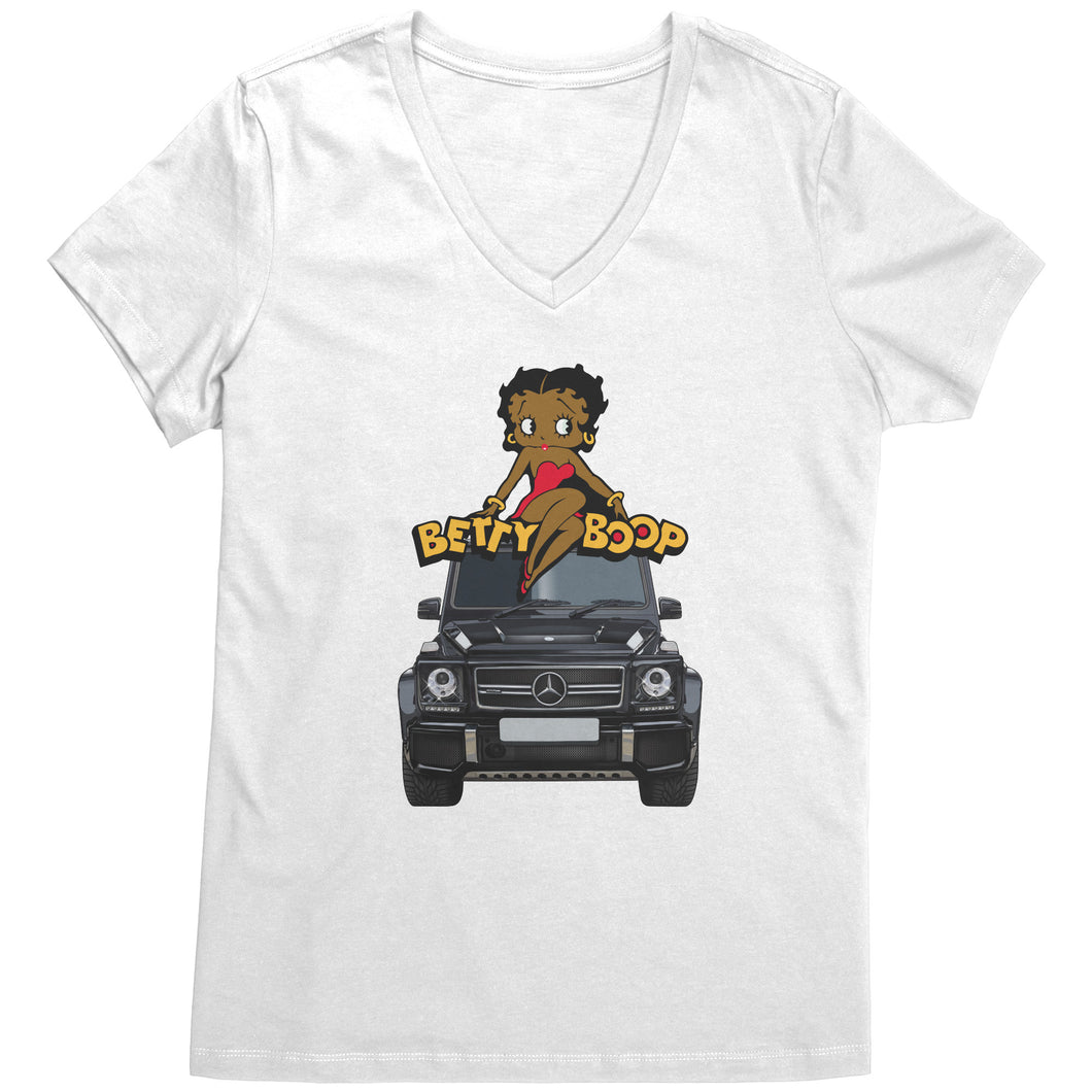 Betty Boop - Black Mercedes - V-Neck T-Shirt